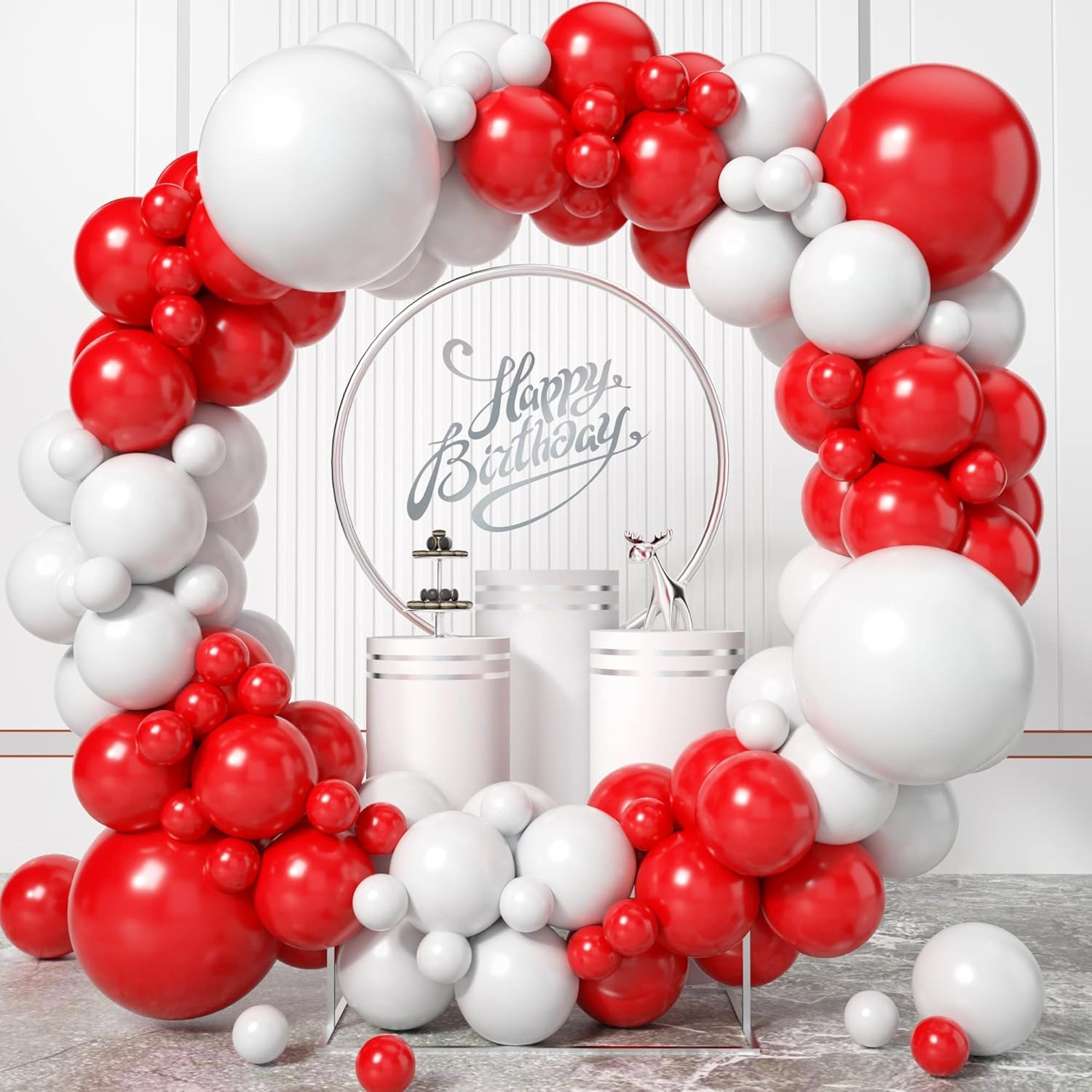 Balloon Arch Kit - 100 шт., красный и белый воздушный